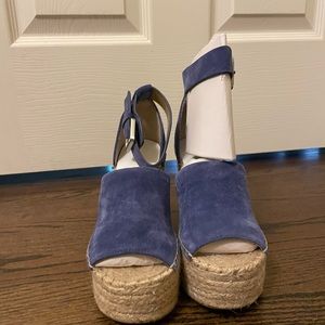 March Fisher espadrilles in denim blue suede. Brand new never worn.